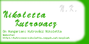 nikoletta kutrovacz business card
